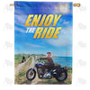 America Forever Enjoy The Ride Bike House Flag