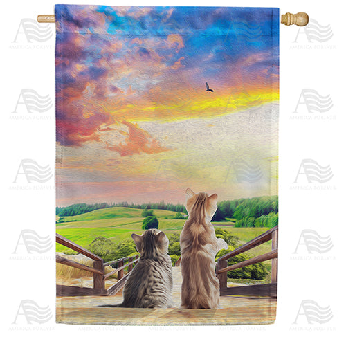 America Forever Unexplored World Awaits House Flag