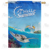 America Forever Summer Swimming Turtle House Flag