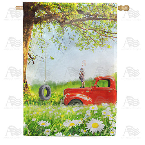 America Forever Butterfly Catcher House Flag