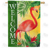 America Forever Pink Flamingo Welcome House Flag