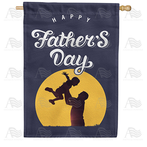 America Forever Safe In Dad's Arms House Flag