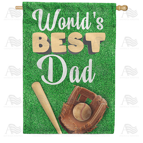 America Forever Best Dad Baseball House Flag
