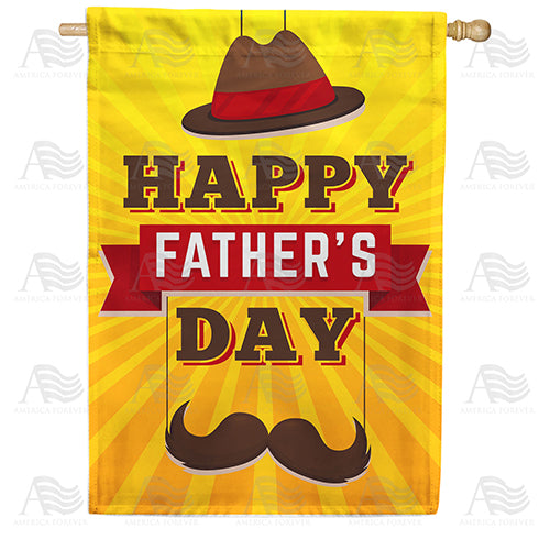 America Forever Fedora And Moustache House Flag