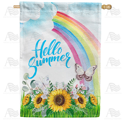 America Forever Summer Rainbow House Flag