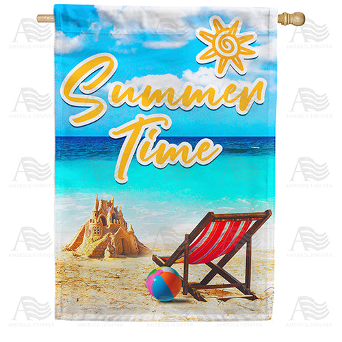 America Forever Summer Time At The Beach House Flag