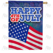 America Forever Fireworks And American Flag House Flag