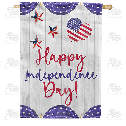 America Forever Happy Independence Day On White Wood House Flag
