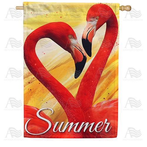 America Forever Flamingo Summer House Flag
