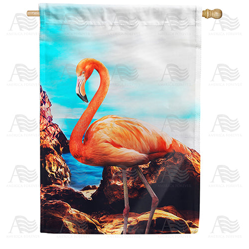 America Forever Flamingo By The Ocean House Flag