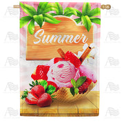 America Forever Summer Strawberry Delight House Flag