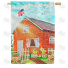 America Forever Spring Cottage House Flag