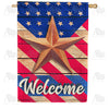 America Forever Wooden Star Welcome House Flag