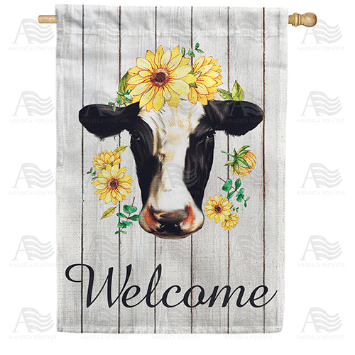 America Forever Bovine Beauty Welcome House Flag