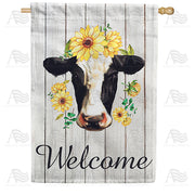 America Forever Bovine Beauty Welcome House Flag