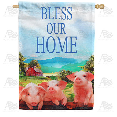 America Forever Bless Our Home - Piglets House Flag