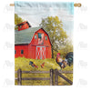 America Forever Chickens by the Barn House Flag