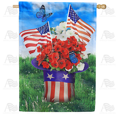America Forever Uncle Sam's Flower Hat House Flag