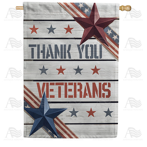 America Forever Thank You Veterans House Flag
