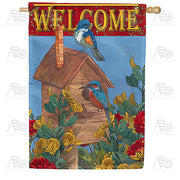 America Forever Welcome Bluebird Birdhouse House Flag