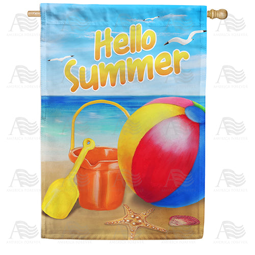 America Forever Hello Summer Beach House Flag