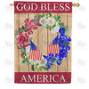 America Forever God Bless America Wreath House Flag