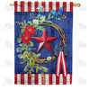 America Forever True Blue Patriotic Wreath House Flag