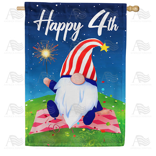 America Forever Sparkling Gnome House Flag