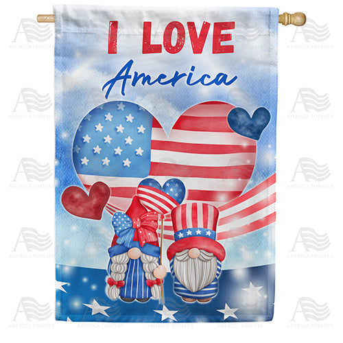 America Forever America Loving Gnomes House Flag