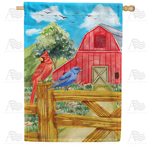 America Forever Farm Songbirds House Flag