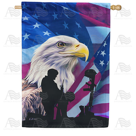 America Forever Soldier's Ultimate Sacrifice For USA House Flag