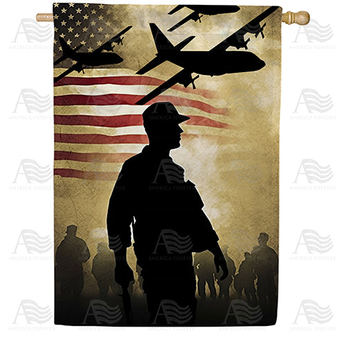 America Forever US Ground & Air Military House Flag