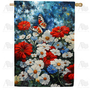 America Forever Patriotic Blooms House Flag