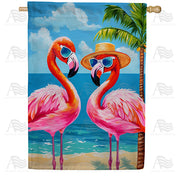 America Forever Flamingo Tourists House Flag