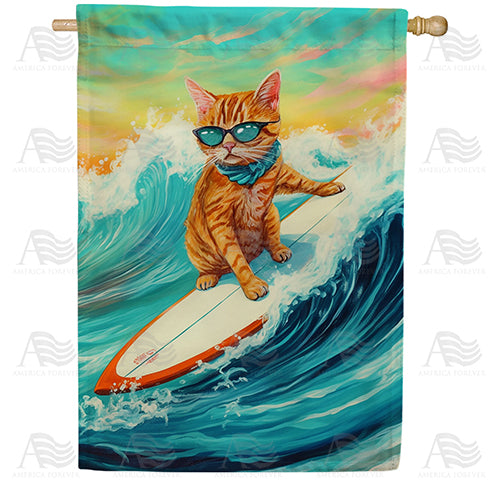 America Forever Hanging Ten Cat Style House Flag