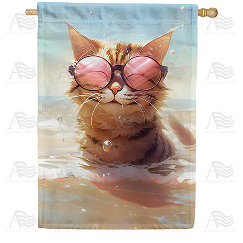 America Forever Water Loving Cat House Flag