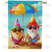 America Forever Gnome Beach Buddies House Flag