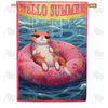 America Forever Cat Napping In Float House Flag