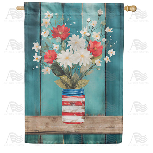 America Forever Red & White Bouquet By Blue Barn House Flag