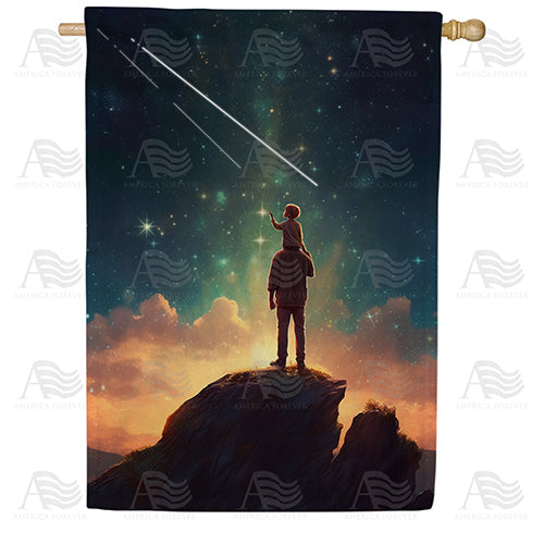 America Forever Reach For The Stars My Child House Flag
