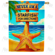 America Forever Comical Starfish Beach Advice House Flag