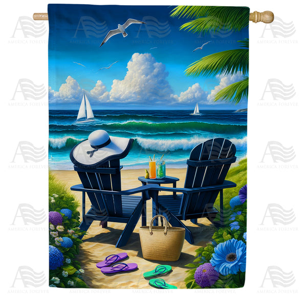 America Forever Seaside Summer Bliss House Flag