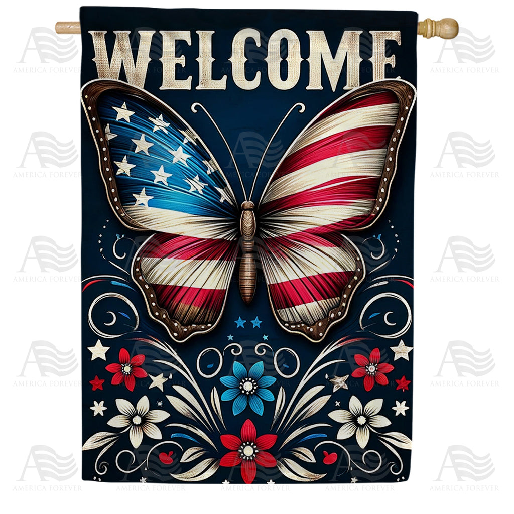 America Forever Star-Spangled Butterfly House Flag