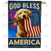 Patriotic Canine Salute House Flag