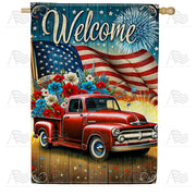 America Forever Patriotic Pickup Welcome House Flag