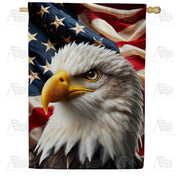 America Forever Patriotic Eagle House Flag