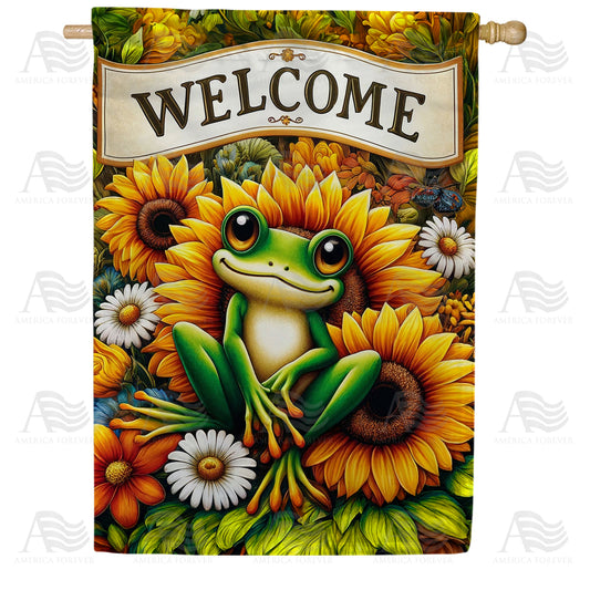 America Forever Frog Welcome House Flag