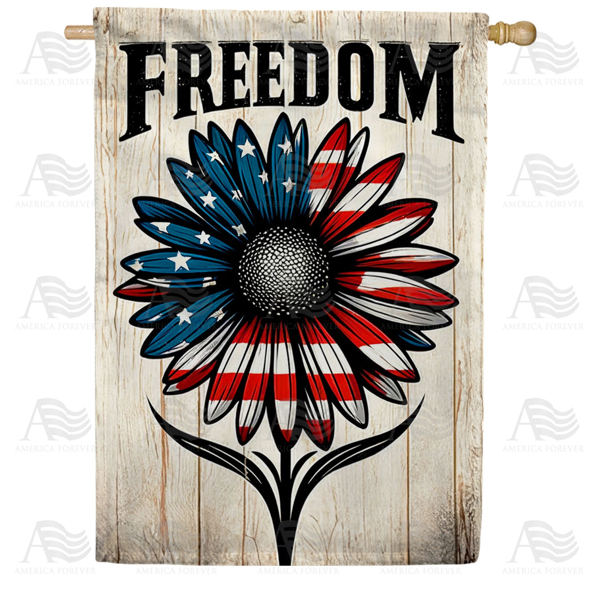America Forever Patriotic Daisy Freedom House Flag