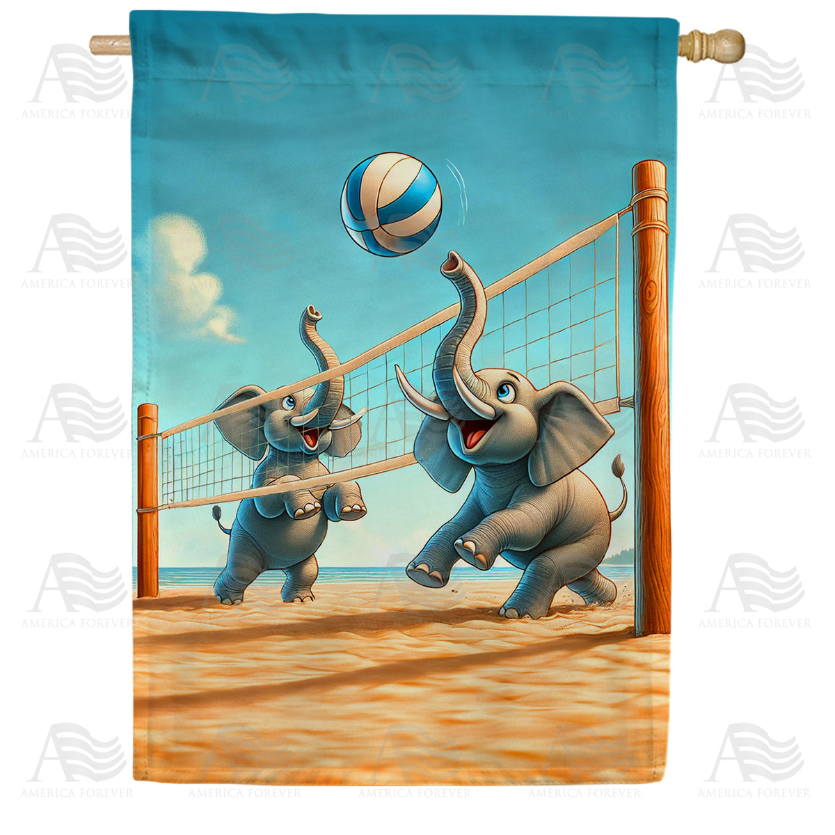 America Forever Elephant Volleyball House Flag