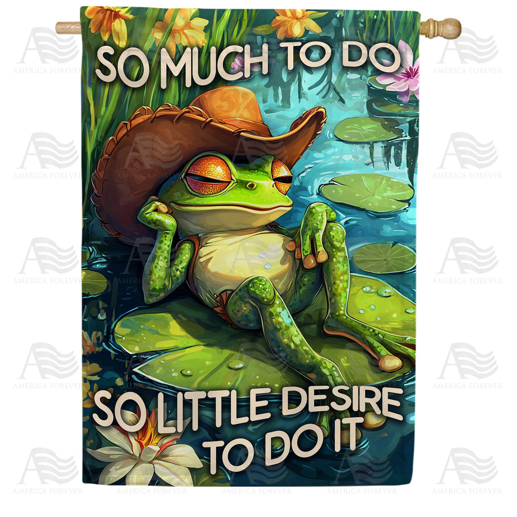 America Forever So Much To Do Frog Humor House Flag